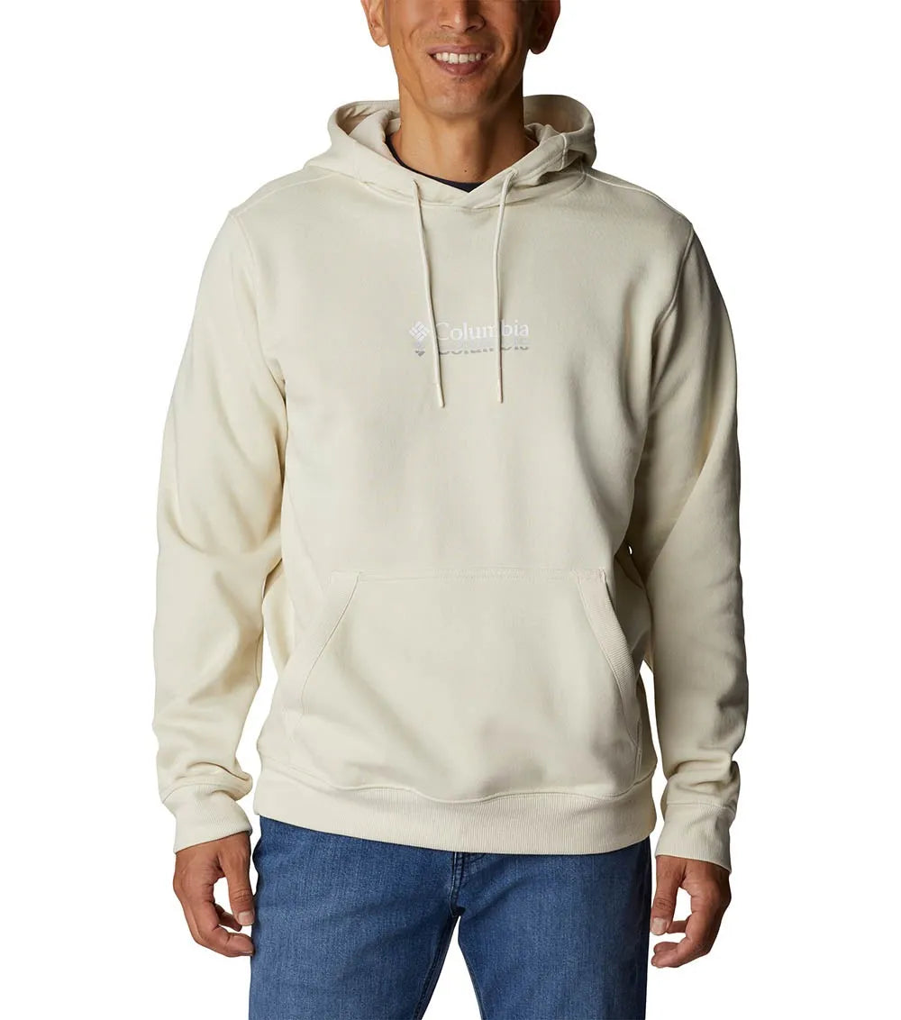 Columbia men beige logo pullover hoodie