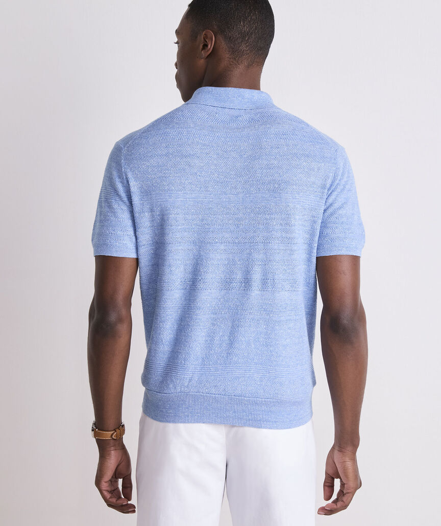 Linen Blend Sweater Polo