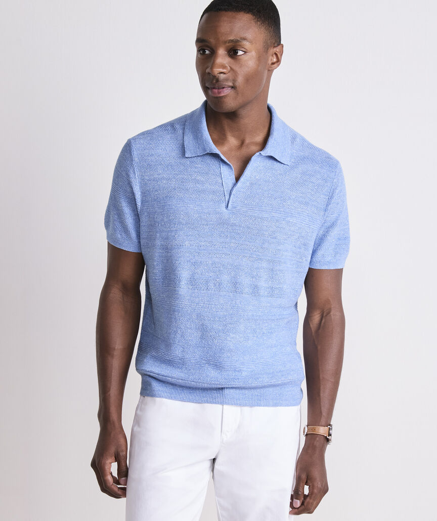 Linen Blend Sweater Polo