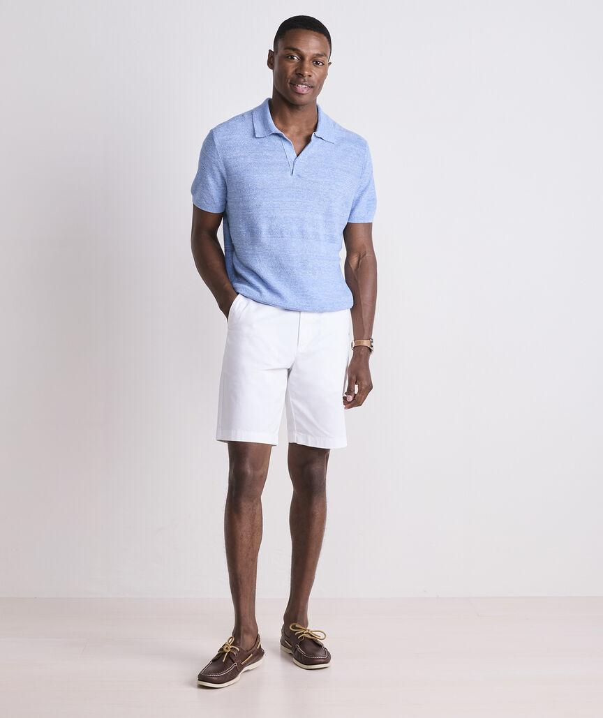Linen Blend Sweater Polo