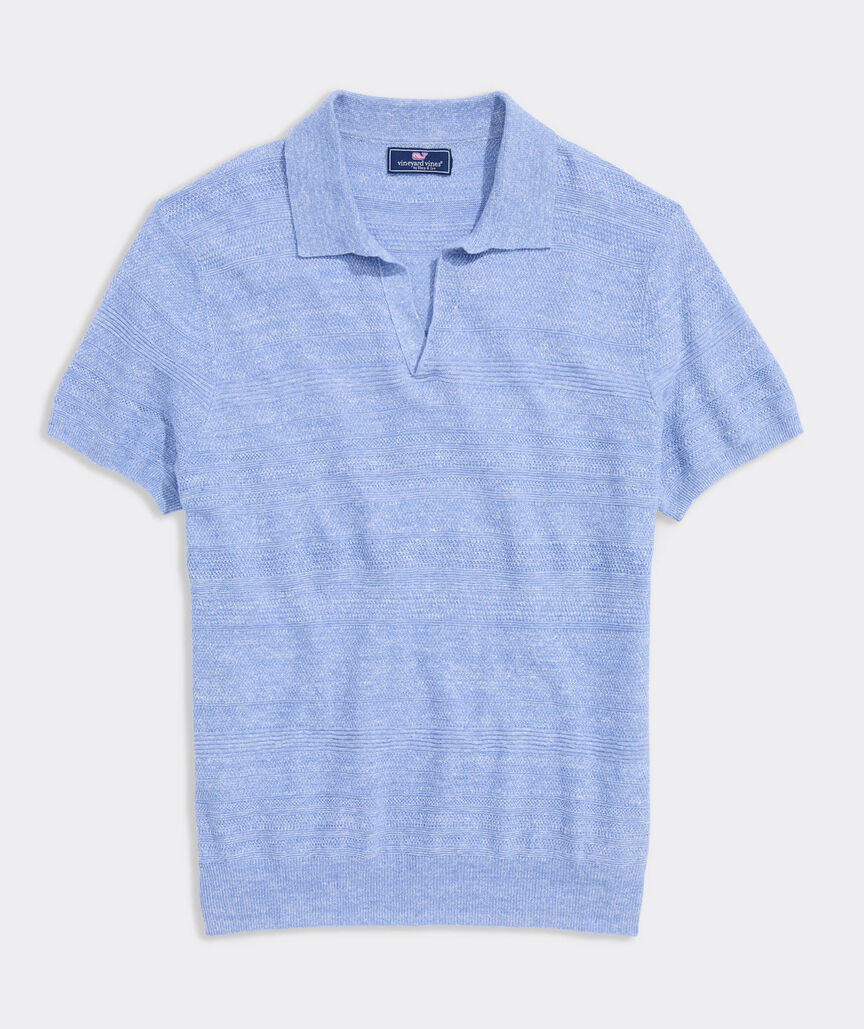Linen Blend Sweater Polo