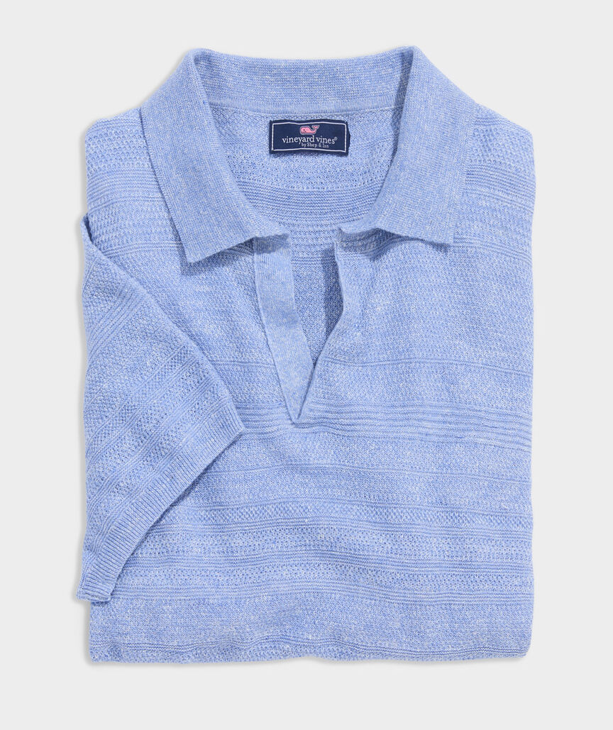 Linen Blend Sweater Polo