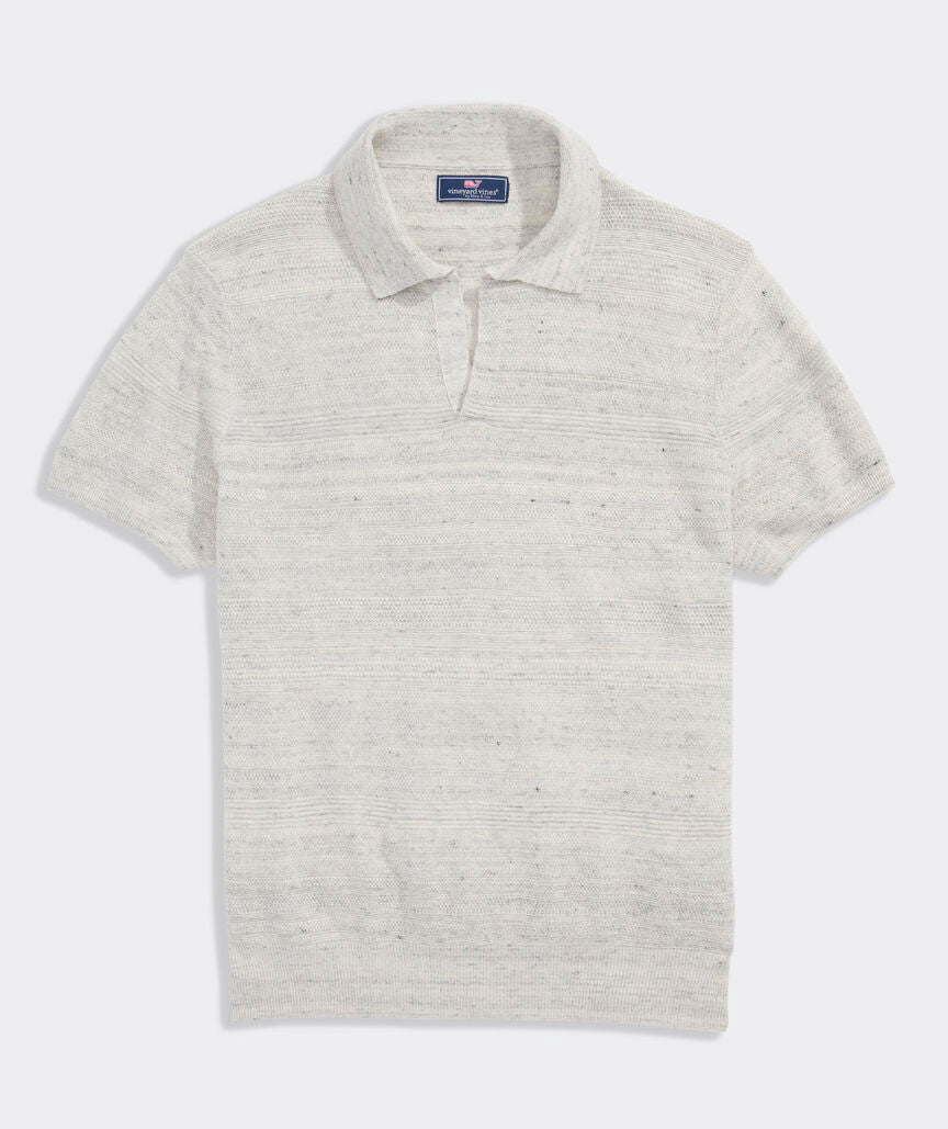 Linen Blend Sweater Polo