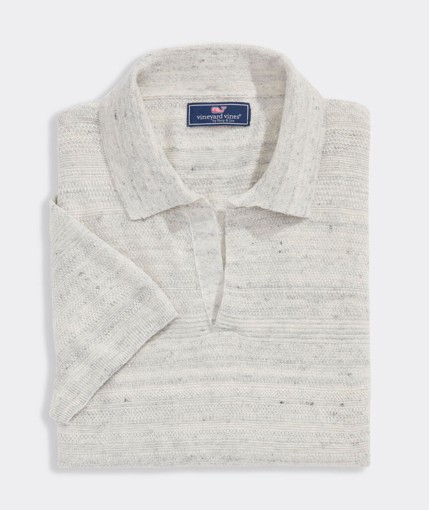 Linen Blend Sweater Polo