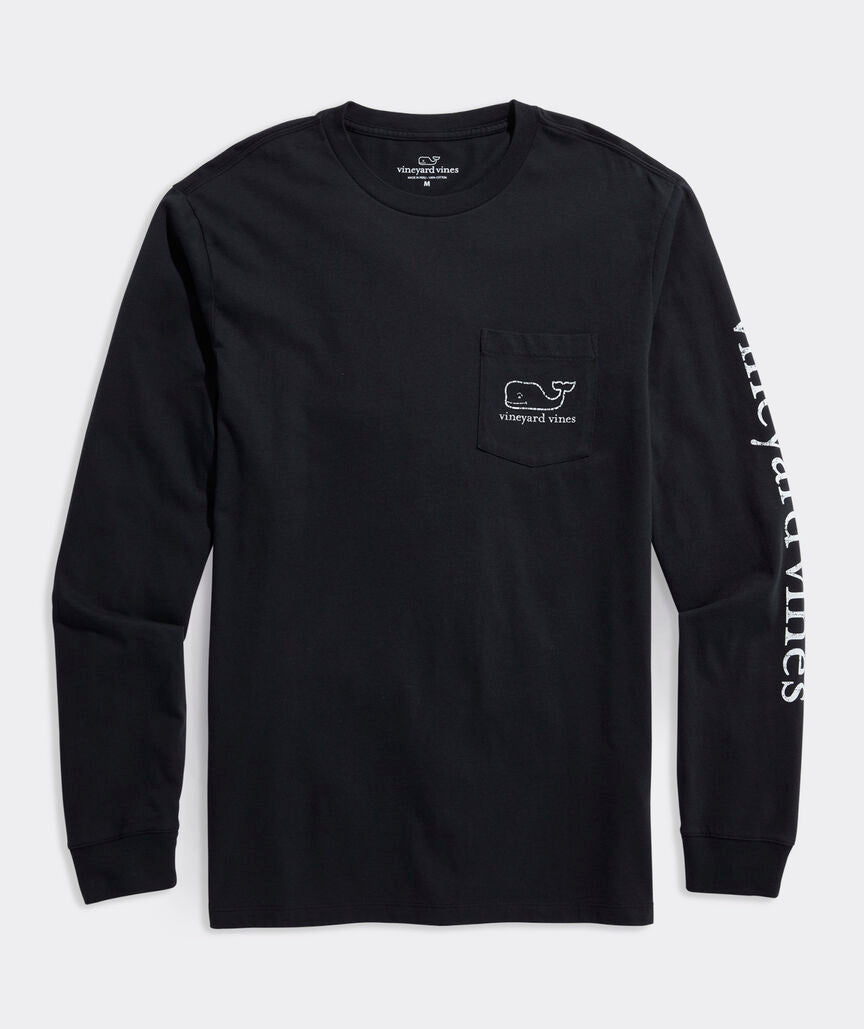 Vintage Whale Long-Sleeve Pocket Tee