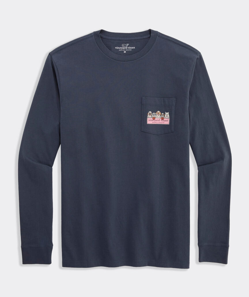 Ghost Pups Logo Box Long-Sleeve Pocket Tee