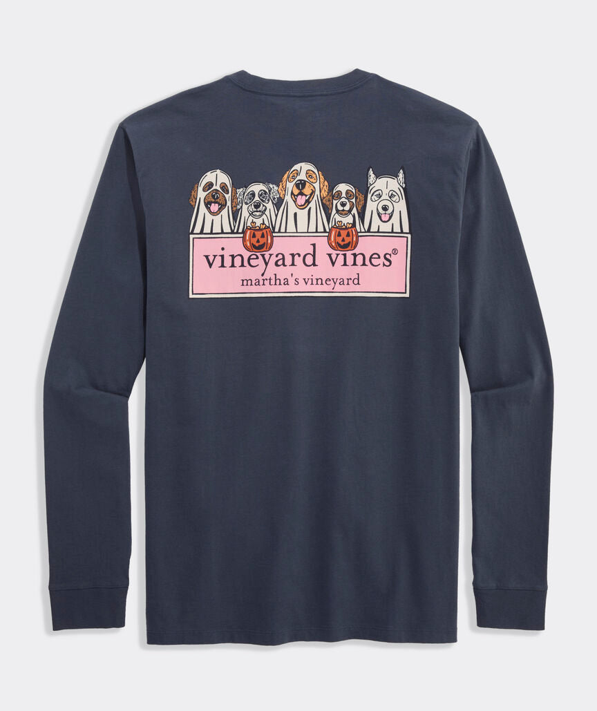 Ghost Pups Logo Box Long-Sleeve Pocket Tee
