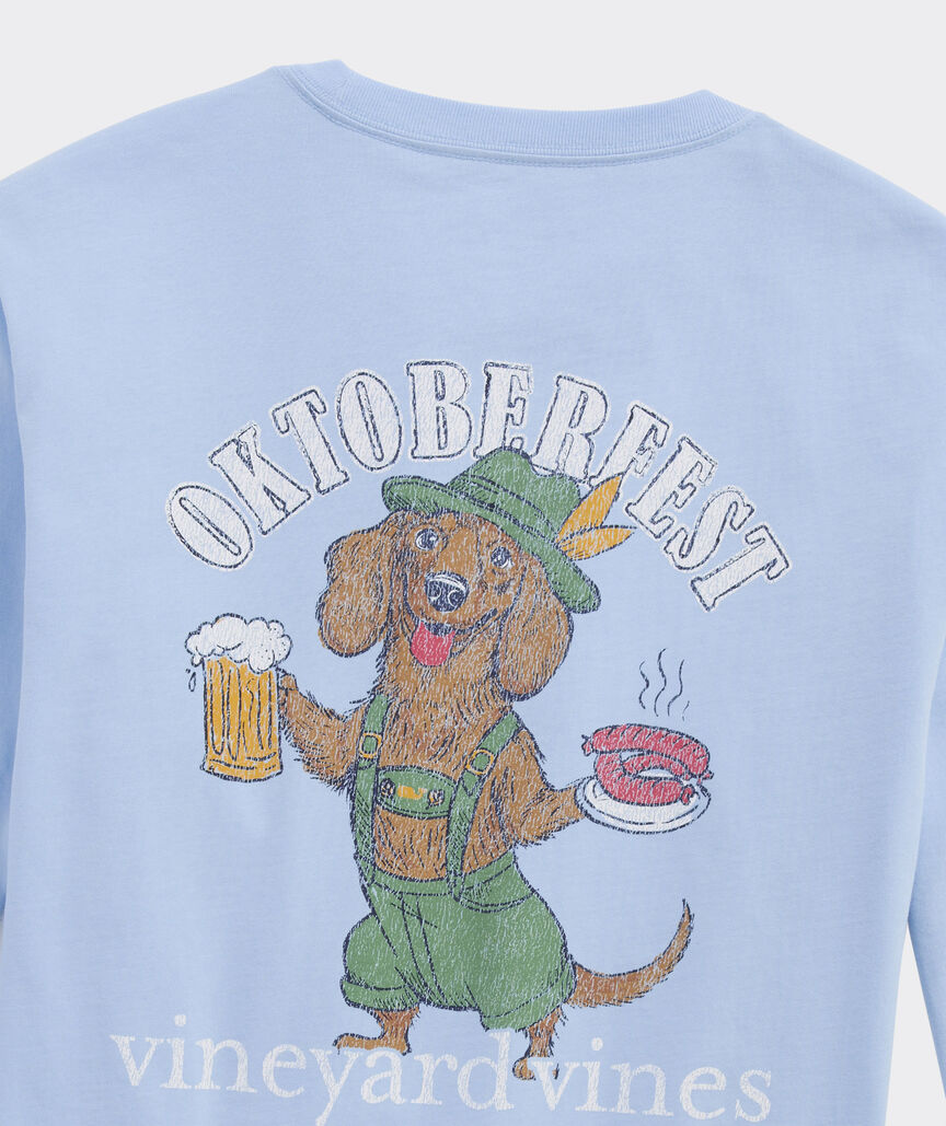 Oktoberfest Doxie Dog Long-Sleeve Pocket Tee