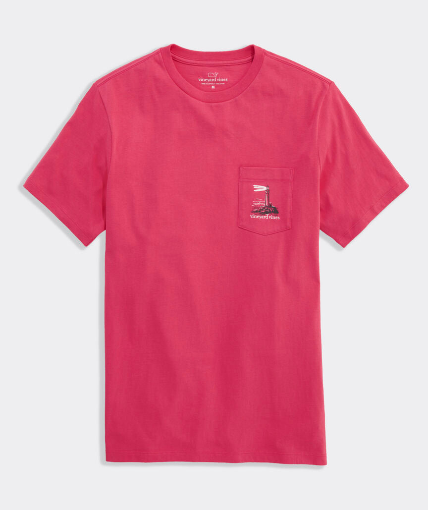 Lighthouse At Dusk Short-Sleeve Pocket Tee