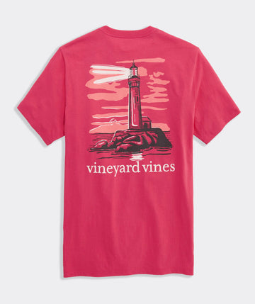 Lighthouse At Dusk Short-Sleeve Pocket Tee