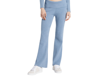 Women’s Light Blue Ribbed Knit Pants