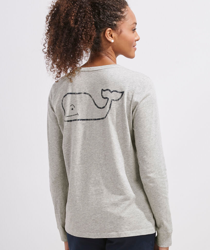 Vintage Whale Long-Sleeve Pocket Tee