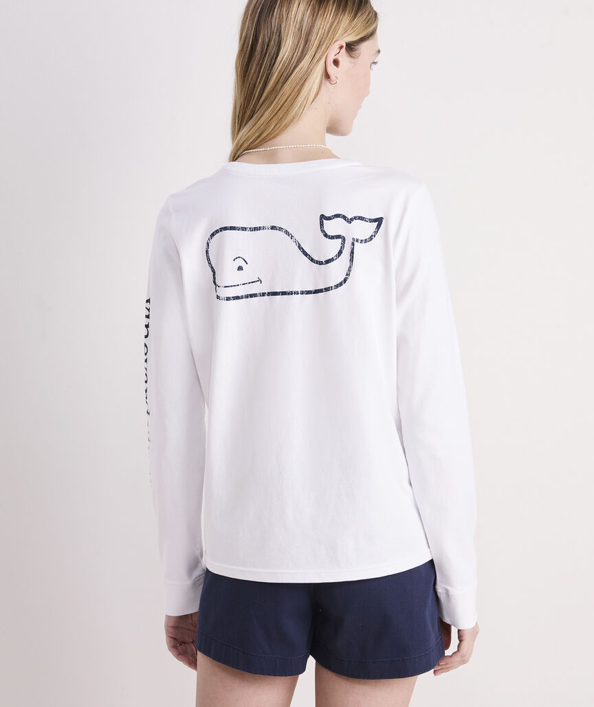 Vintage Whale Long-Sleeve Pocket Tee