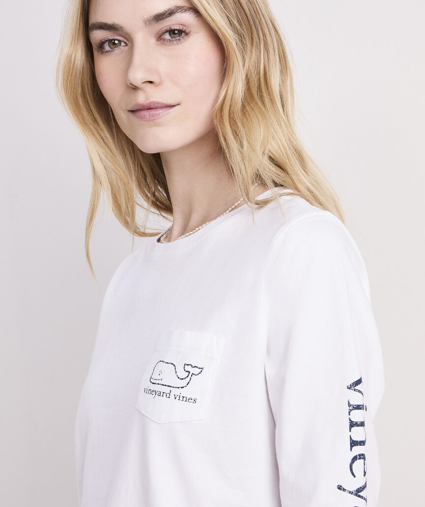 Vintage Whale Long-Sleeve Pocket Tee
