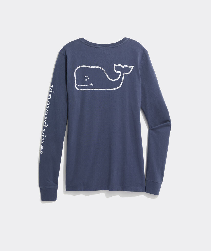 Vintage Whale Long-Sleeve Pocket Tee
