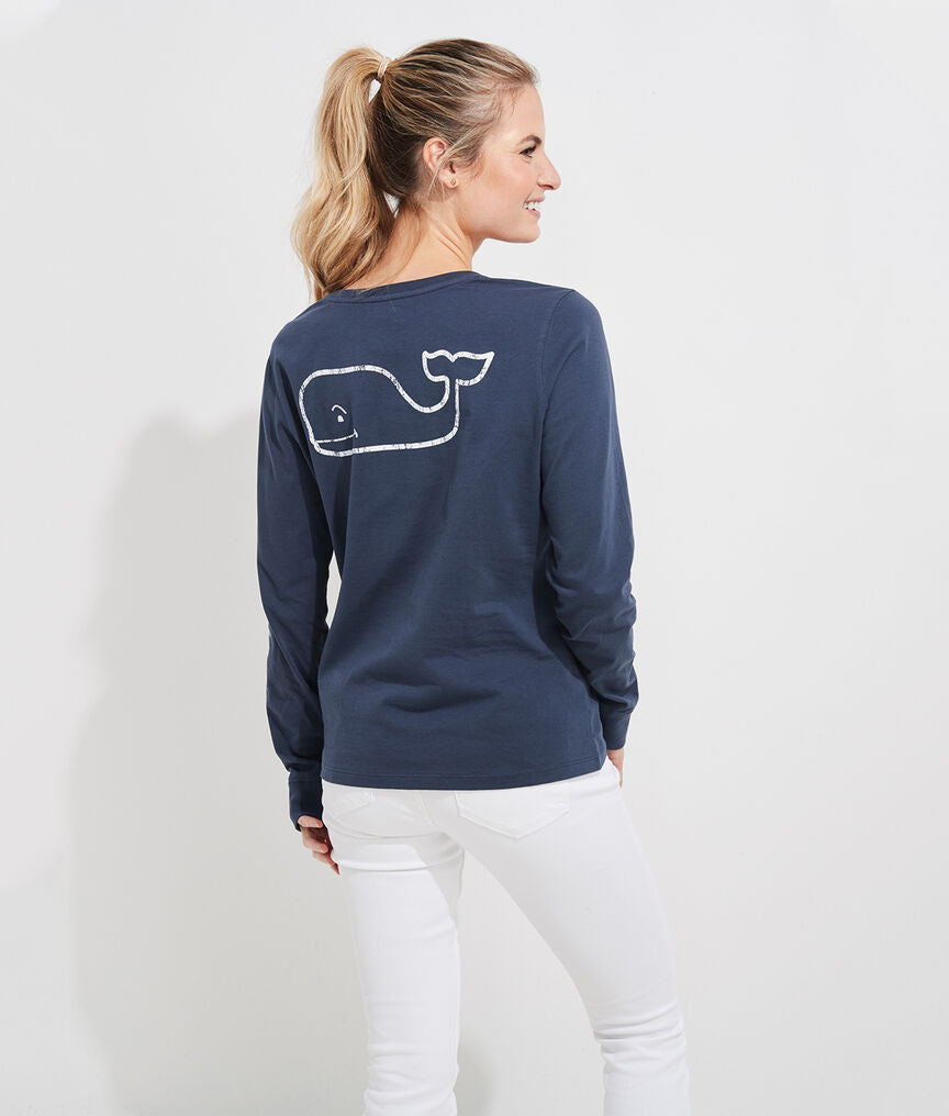 Vintage Whale Long-Sleeve Pocket Tee