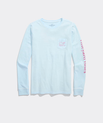 Garment-Dyed Vintage Whale Long-Sleeve Pocket Tee