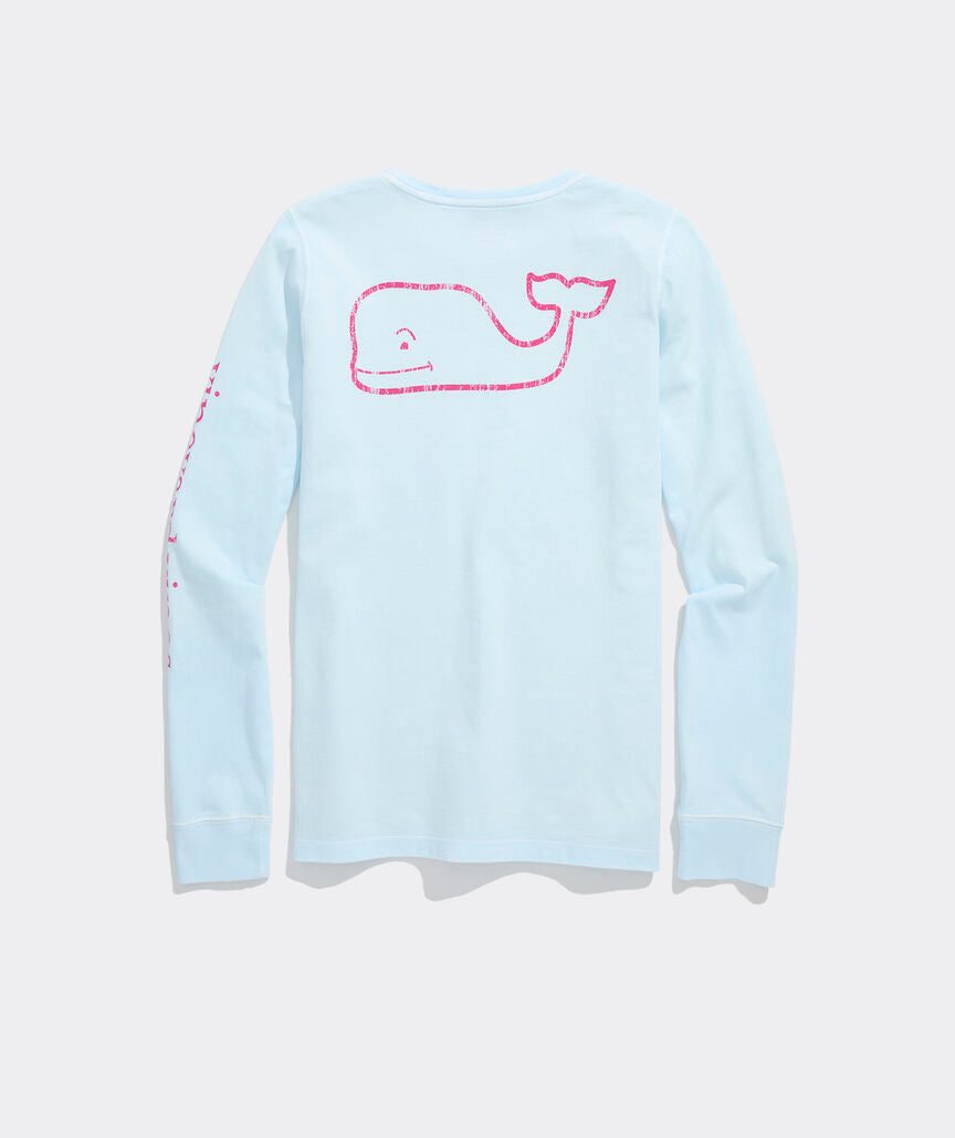Garment-Dyed Vintage Whale Long-Sleeve Pocket Tee