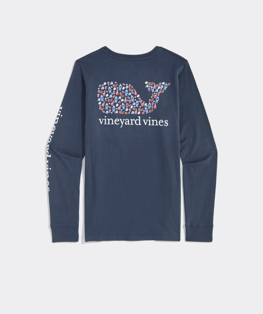 Tailgating Icons Whale Fill Long-Sleeve Pocket Tee