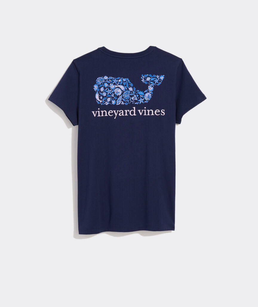 Camila Print Whale Fill Short-Sleeve Pocket Tee