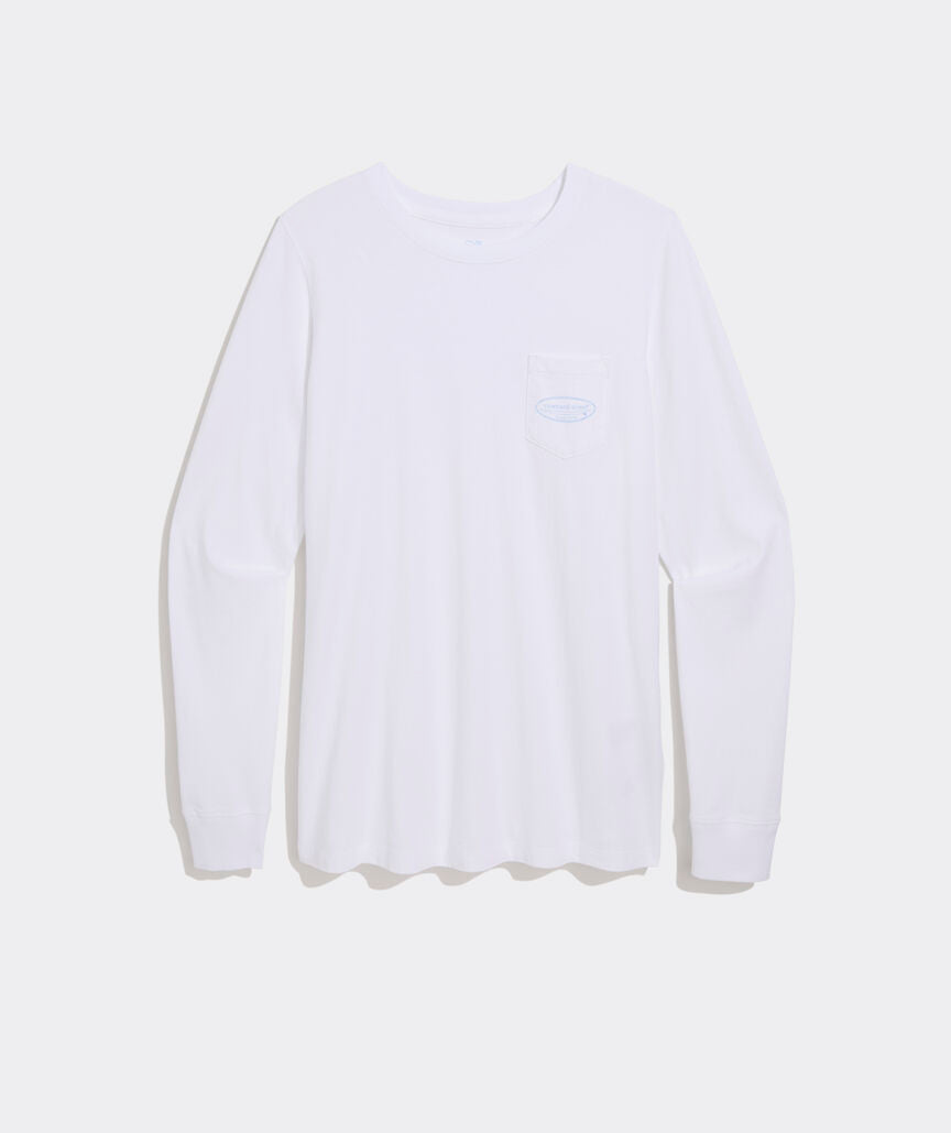Garment-Dyed Surf Logo Long-Sleeve Pocket Tee