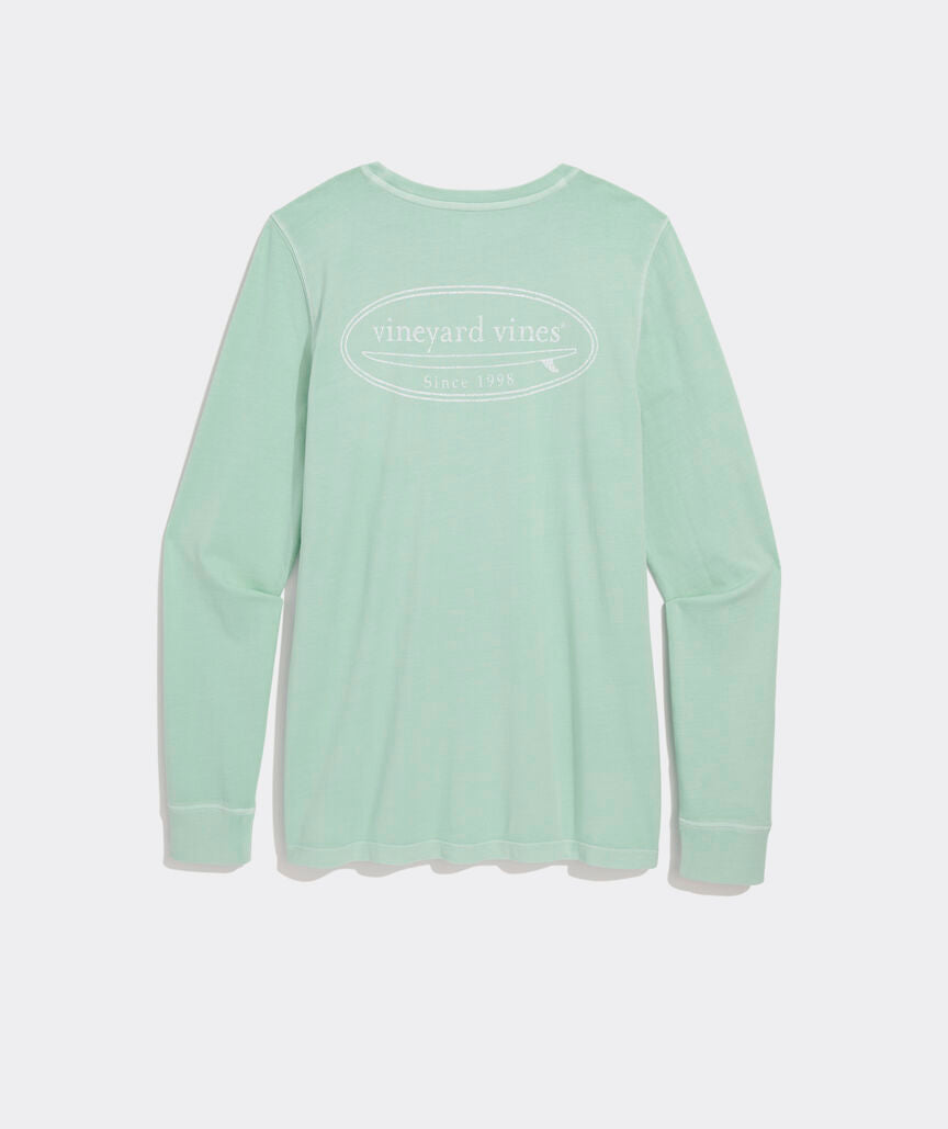 Garment-Dyed Surf Logo Long-Sleeve Pocket Tee