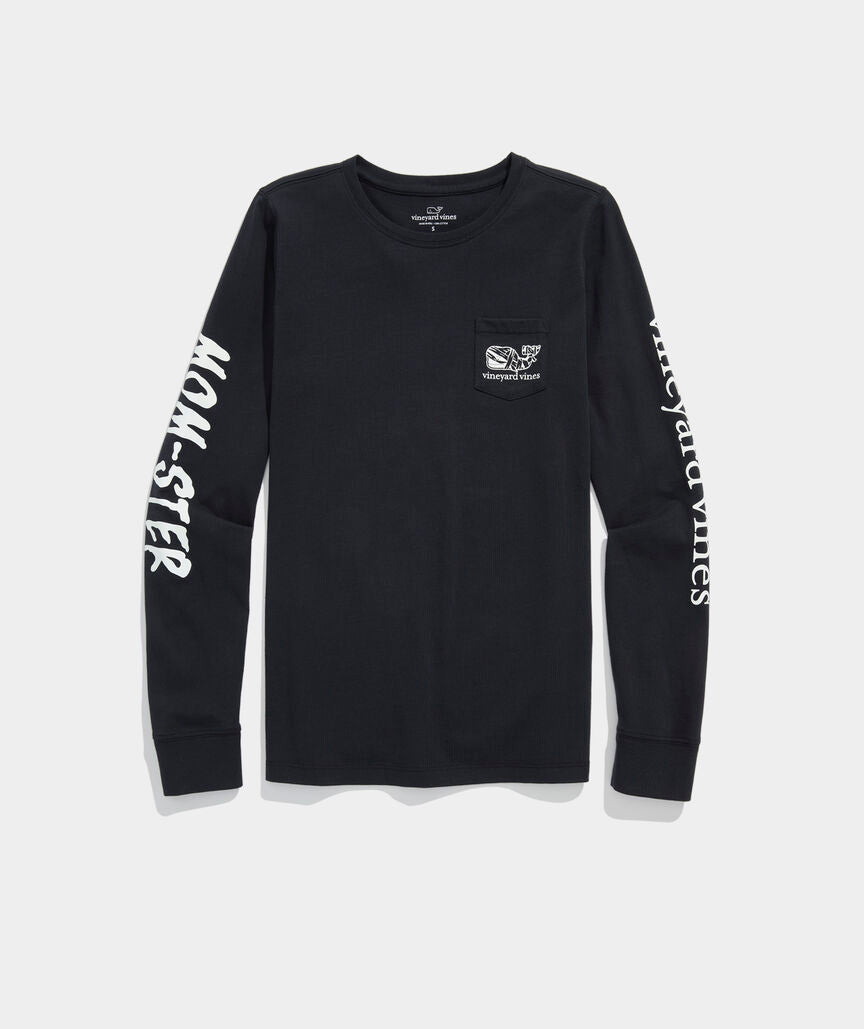 Glow-In-The-Dark Mom-ster Long-Sleeve Pocket Tee