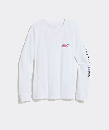 Edie Floral Whale Fill Long-Sleeve Pocket Tee