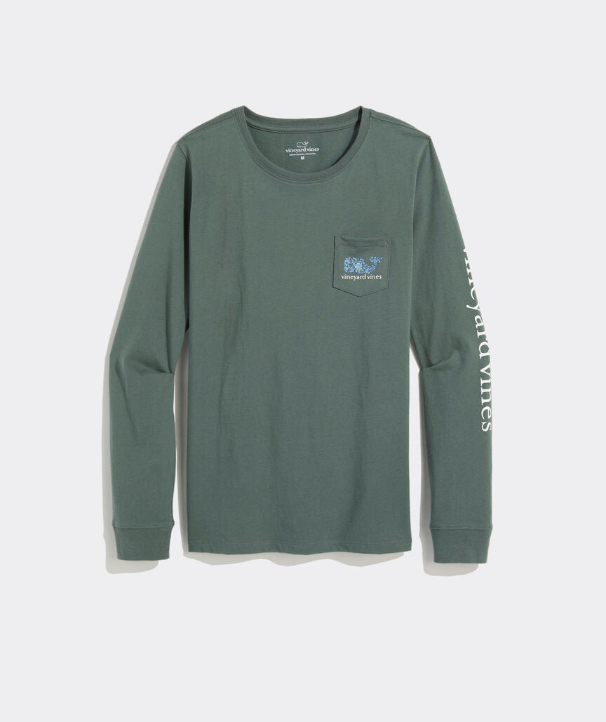 Edie Floral Dynamic Whale Fill Long-Sleeve Pocket Tee
