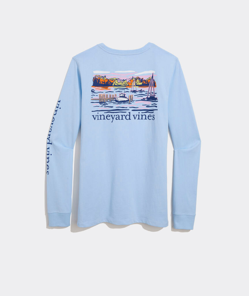Dockside Autumn Wakes Long-Sleeve Pocket Tee