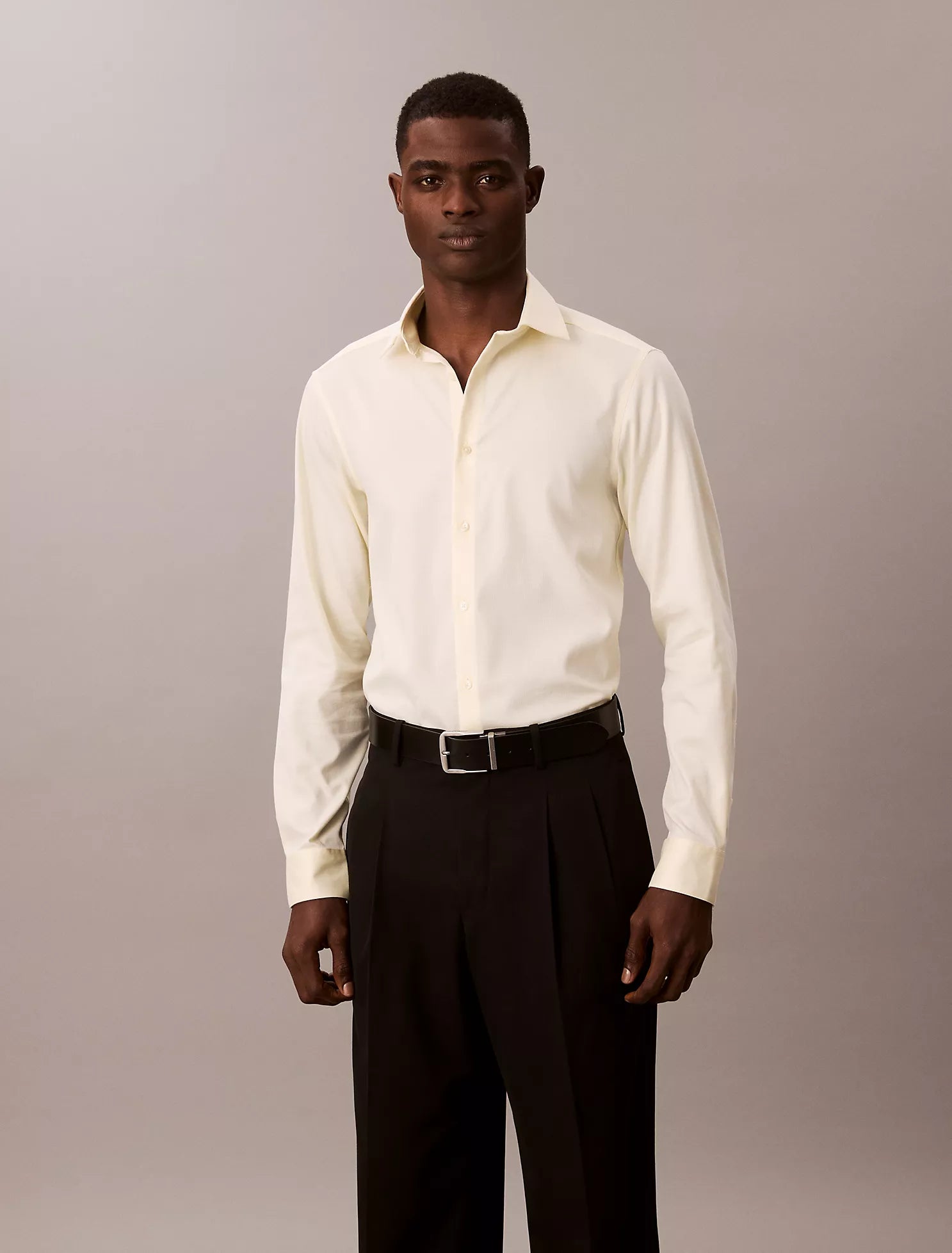 Steel Solid Slim Fit Button-Down Shirt