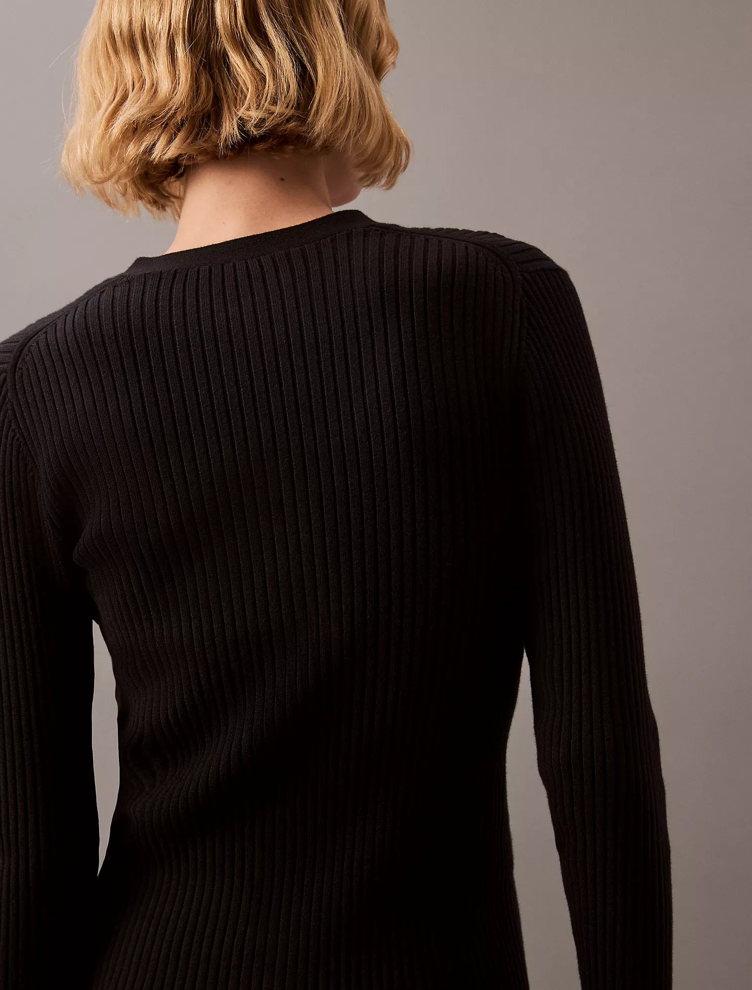 Smooth Cotton Rib Sweater Cardigan