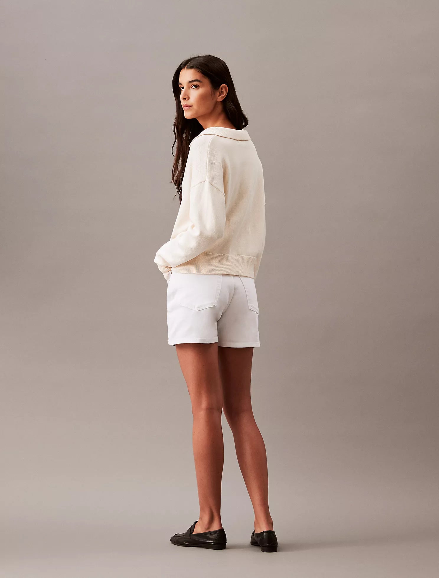 Smooth Cotton Polo Sweater