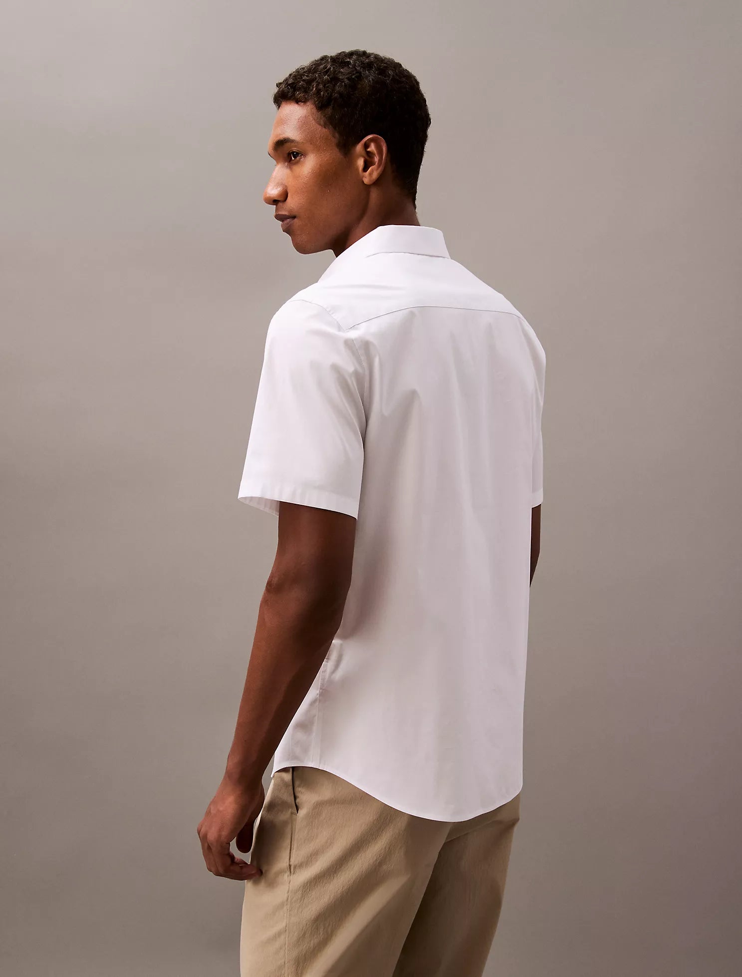 Cotton Stretch Slim Button-Down Shirt
