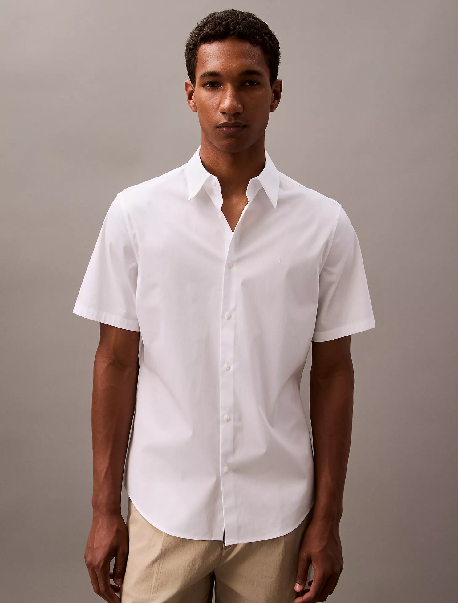 Cotton Stretch Slim Button-Down Shirt