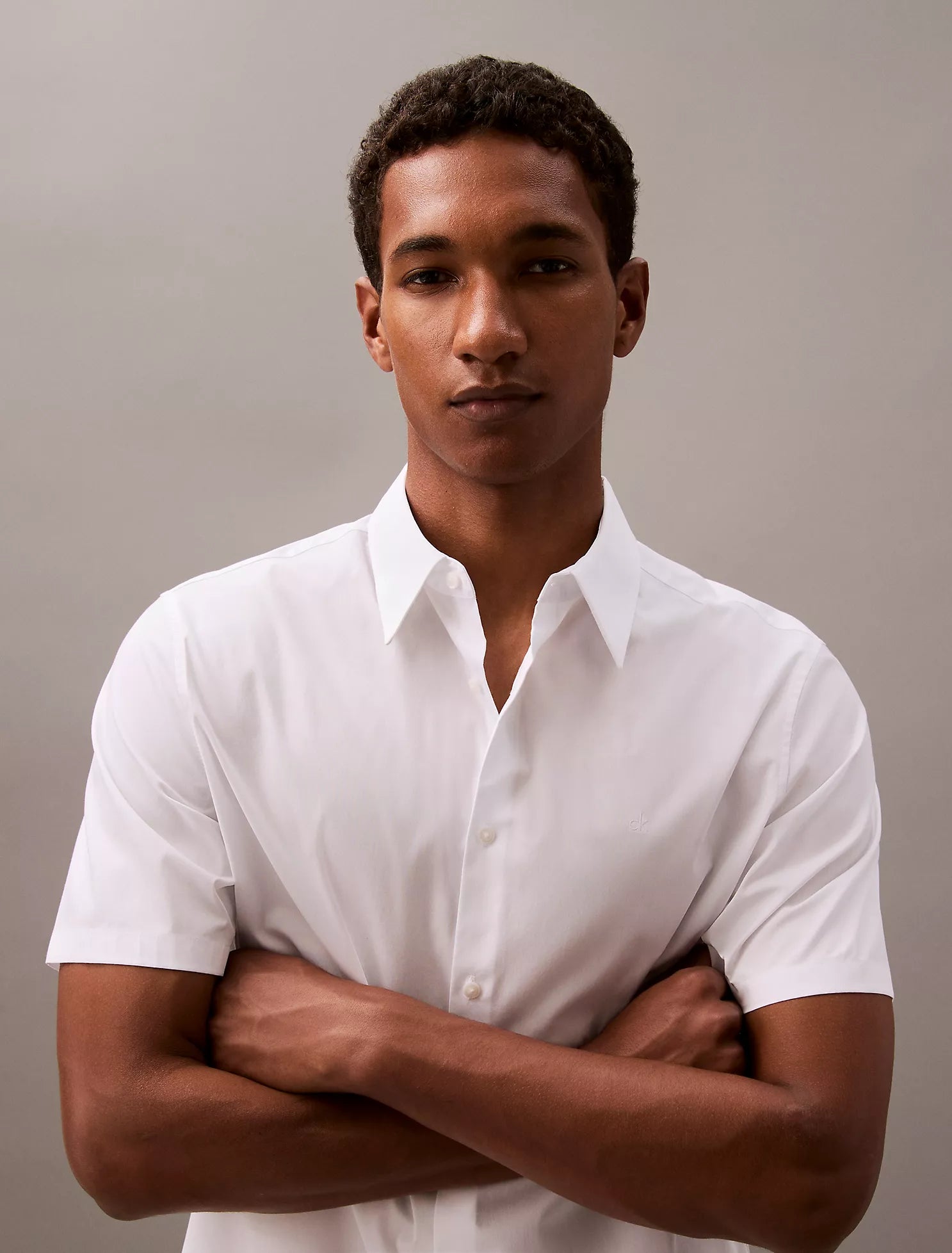 Cotton Stretch Slim Button-Down Shirt