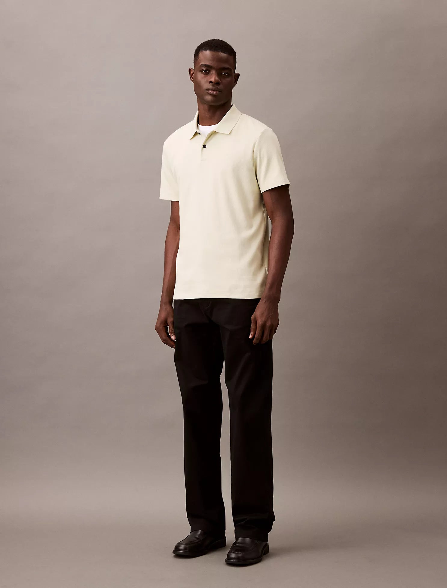 Stretch Fine Rib Polo Shirt