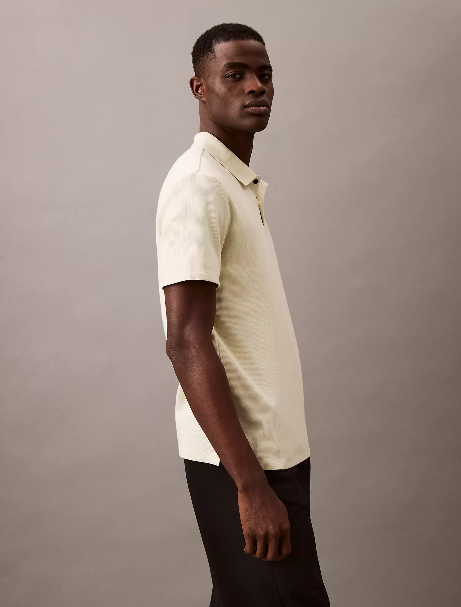 Stretch Fine Rib Polo Shirt