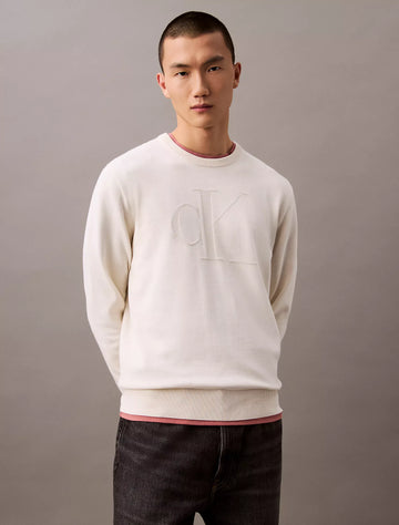 Smooth Cotton Monogram Logo Sweater