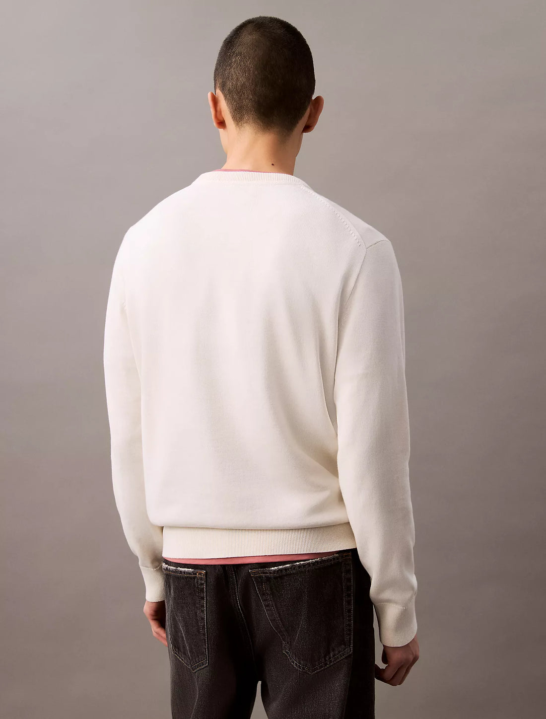Smooth Cotton Monogram Logo Sweater