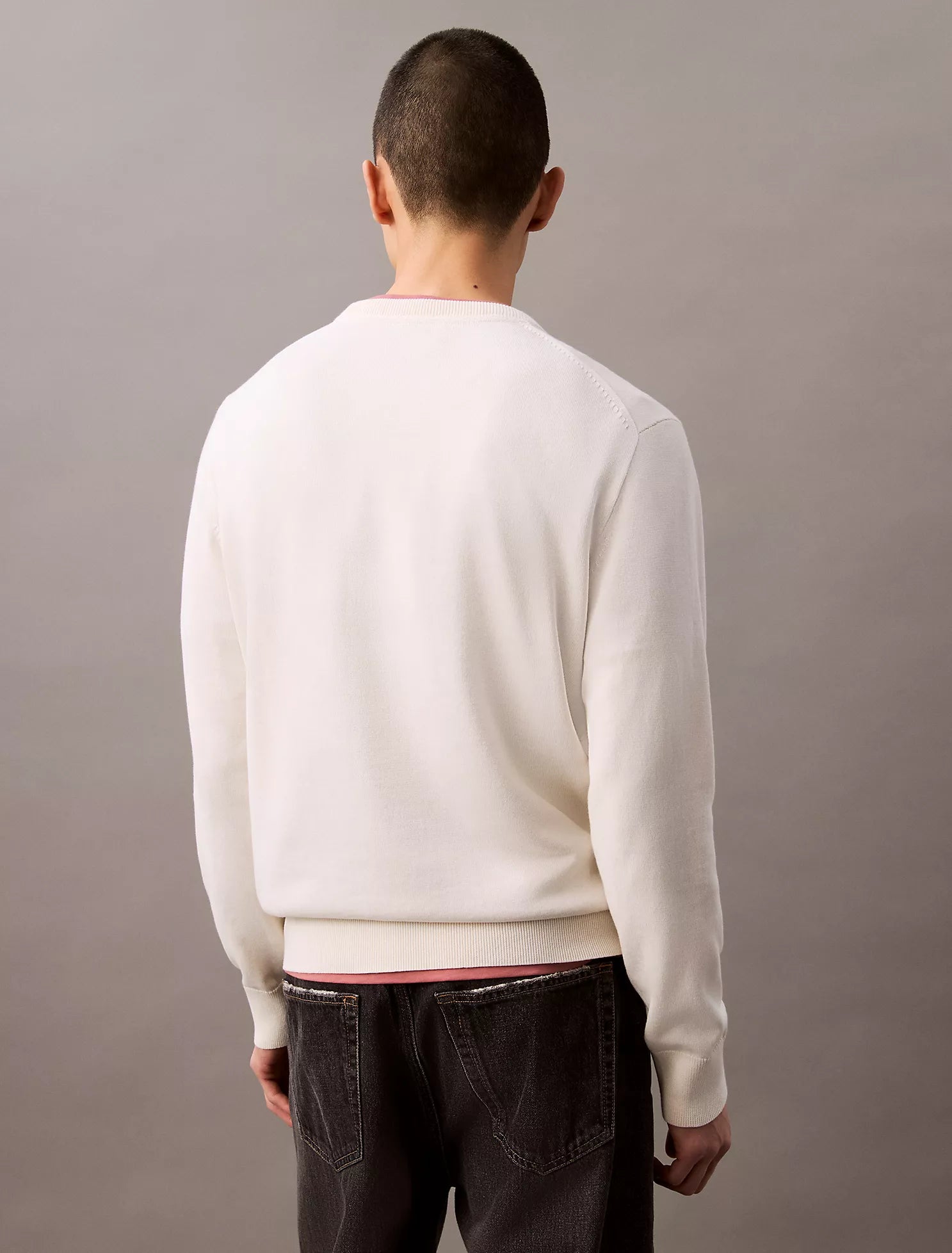 Smooth Cotton Monogram Logo Sweater