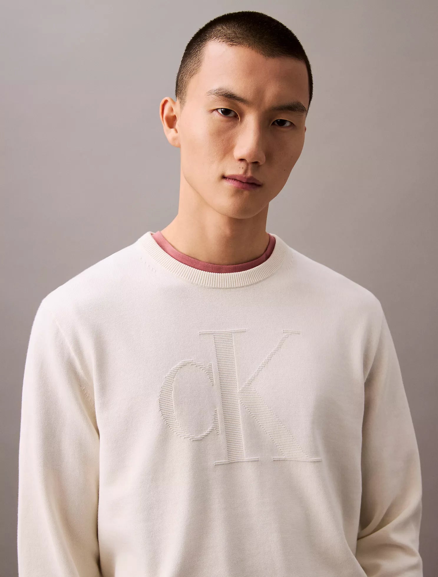 Smooth Cotton Monogram Logo Sweater