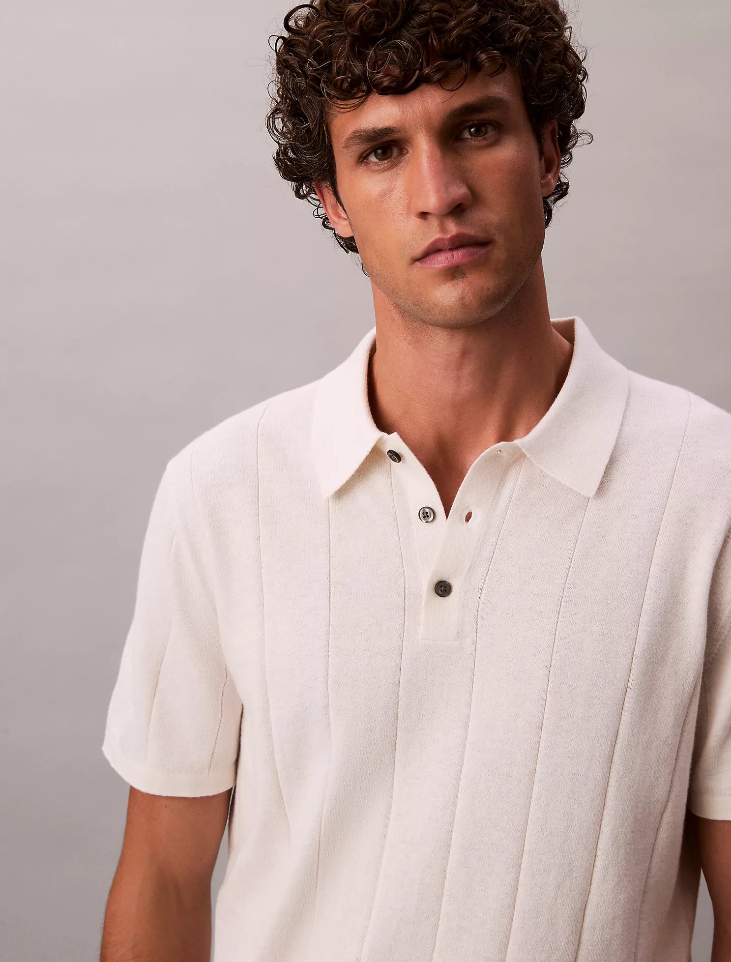 Wool Cotton Classic Polo Sweater