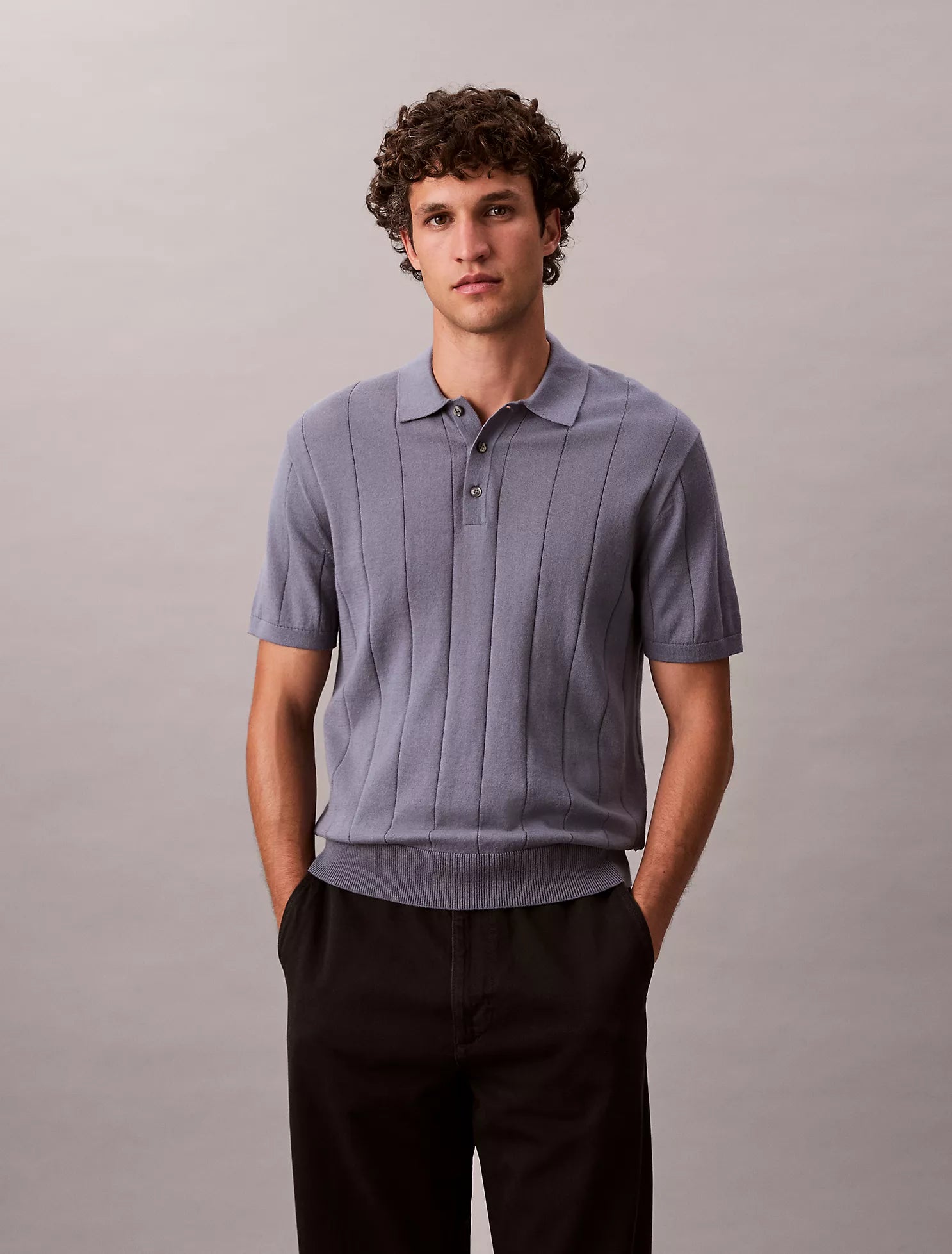 Wool Cotton Classic Polo Sweater