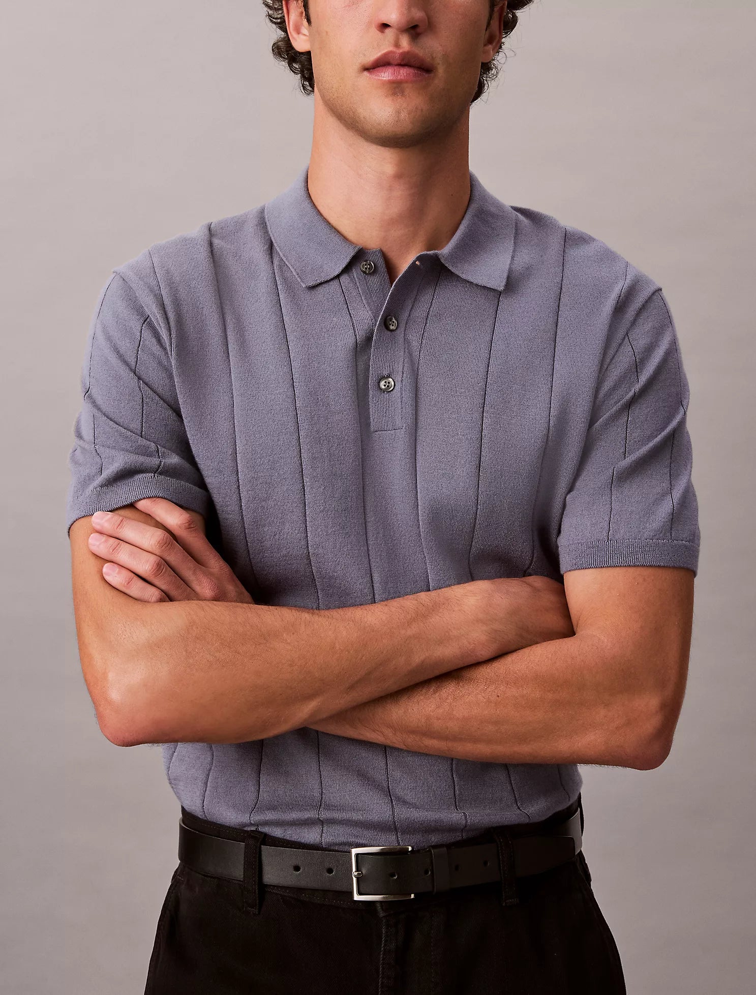Wool Cotton Classic Polo Sweater