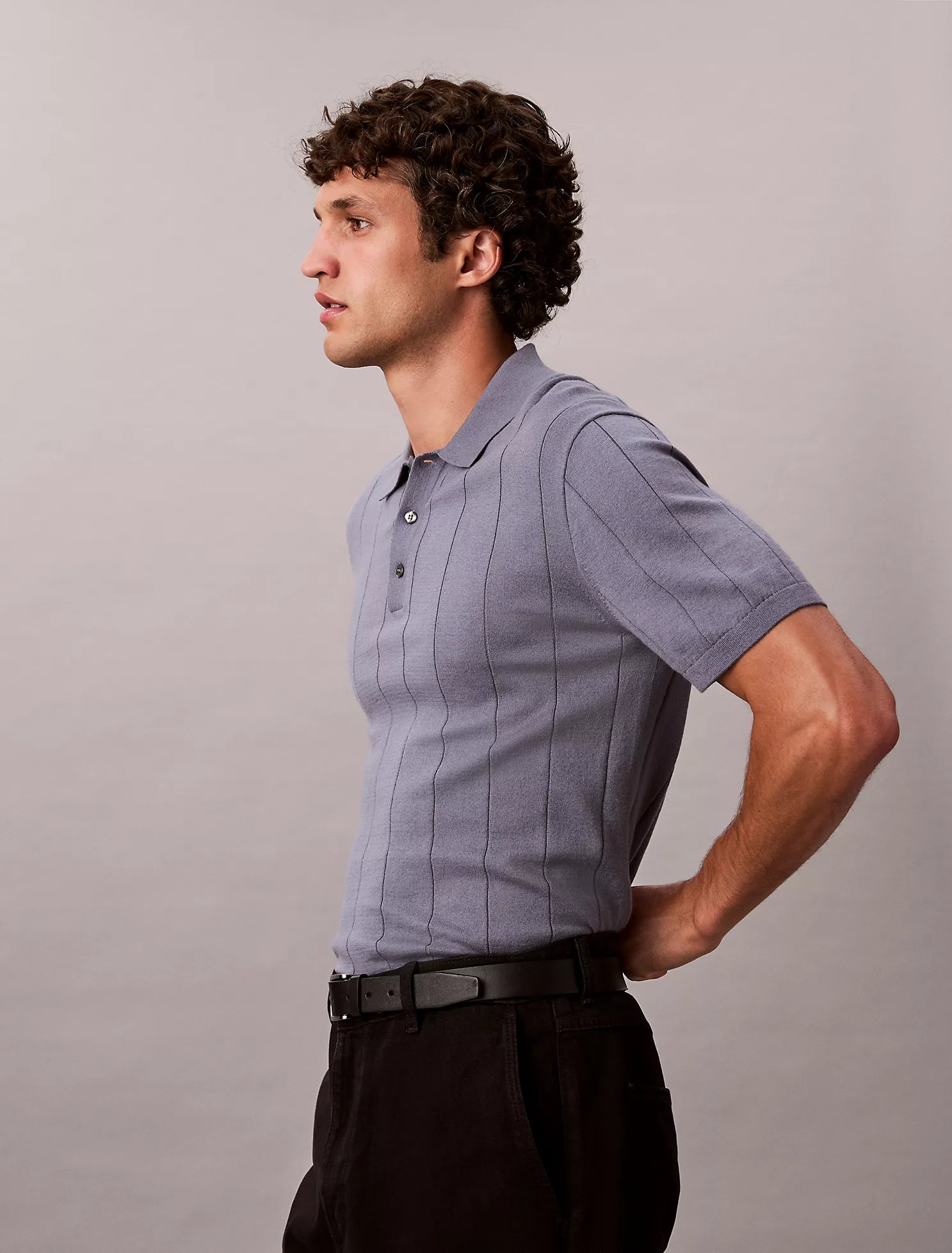 Wool Cotton Classic Polo Sweater