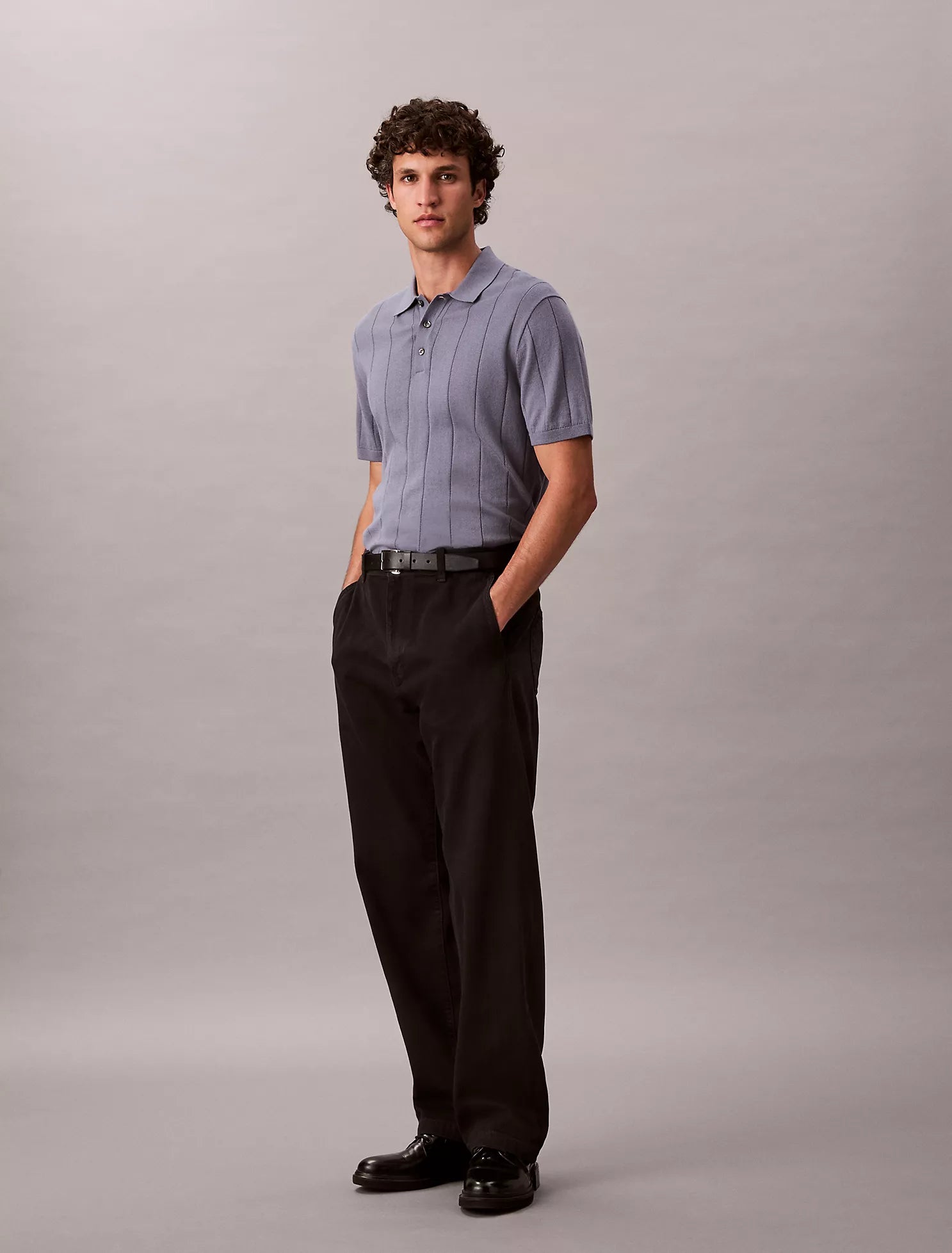 Wool Cotton Classic Polo Sweater