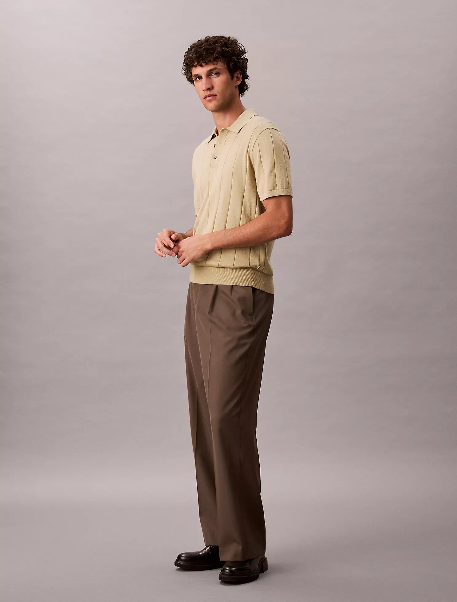 Wool Cotton Classic Polo Sweater