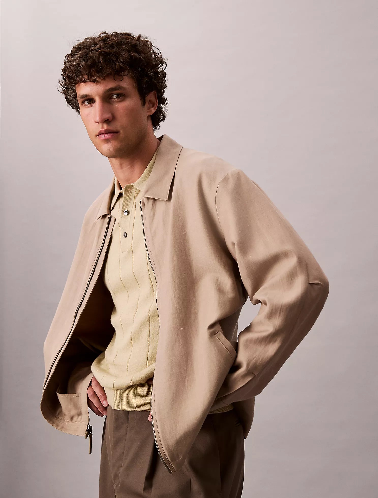 Wool Cotton Classic Polo Sweater