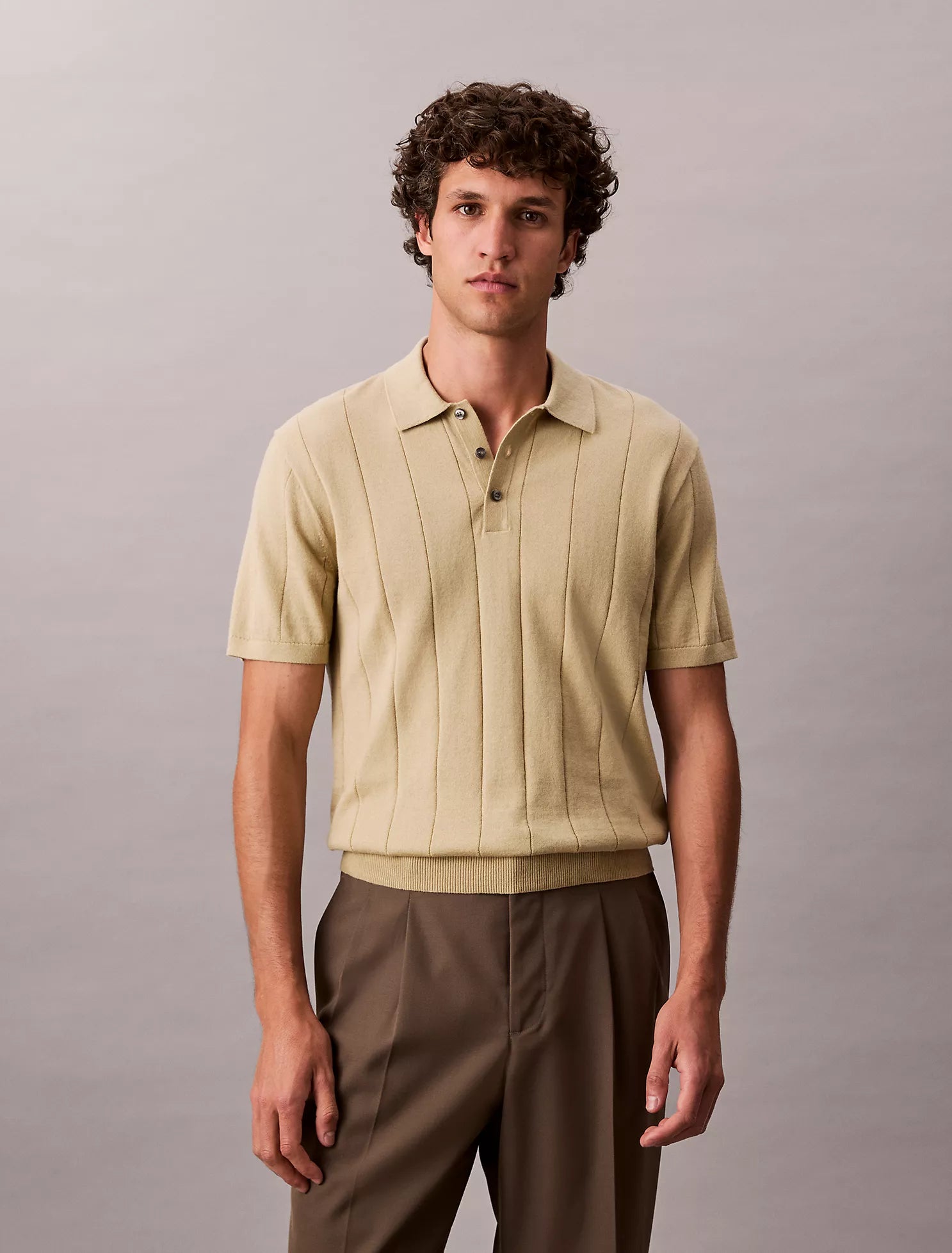 Wool Cotton Classic Polo Sweater